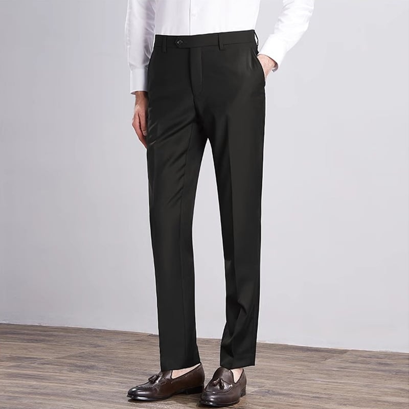 Muške hlače u talijanskom stilu, ravnog kroja, slim-fit, poslovne hlače, 70% poliester.