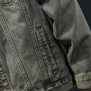 Férfi denim dzseki - Minimalista, Laza szabású, Mosott pamut, Ősz 2024