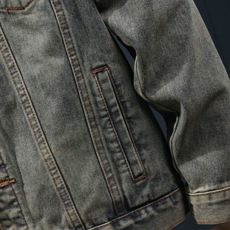 Férfi denim dzseki - Minimalista, Laza szabású, Mosott pamut, Ősz 2024