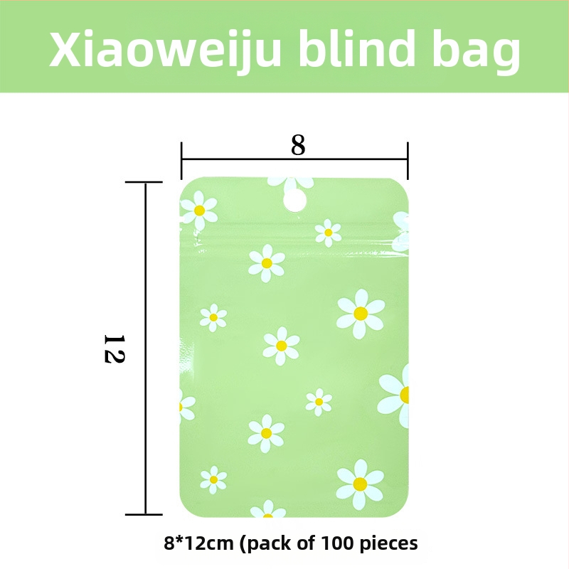 Samozatváracia taška typu blind bag s aluminizovaným PET zmesovým materiálom, ZIP balenie, prispôsobiteľné pre malé prekvapenia, dĺžka uzáveru 10–30 cm