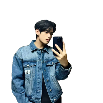 Uniszex farmerdzseki kapucnival, mosott denim anyag, patch zsebek, Hongkong-stílus, tavasz-őszi szezonra