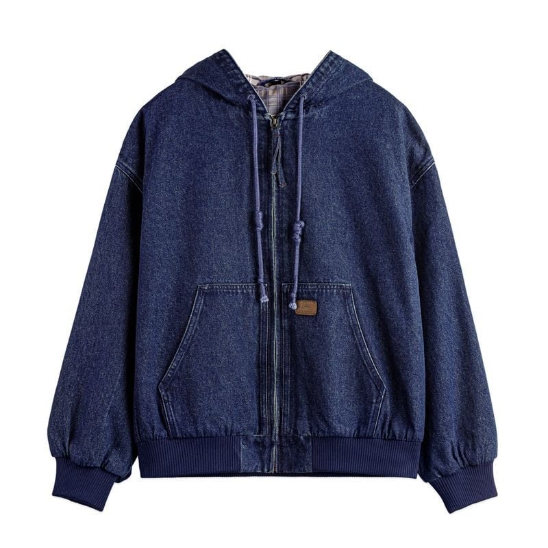 Japán stílusú munkaruha dzseki, kapucnival, pamut anyag, cipzár, több zseb (Őszi 2025)