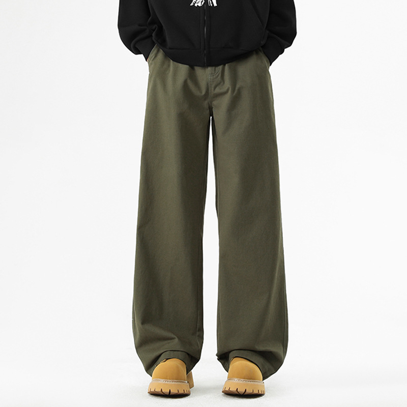 Kényelmes munkaruházati nadrág, 100% pamut, egyenes szabás, középmagas derekú, cipzáras zárás, négy évszakra