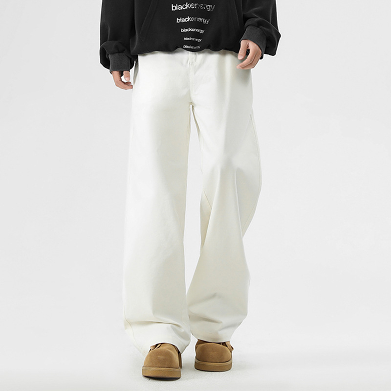 Kényelmes munkaruházati nadrág, 100% pamut, egyenes szabás, középmagas derekú, cipzáras zárás, négy évszakra