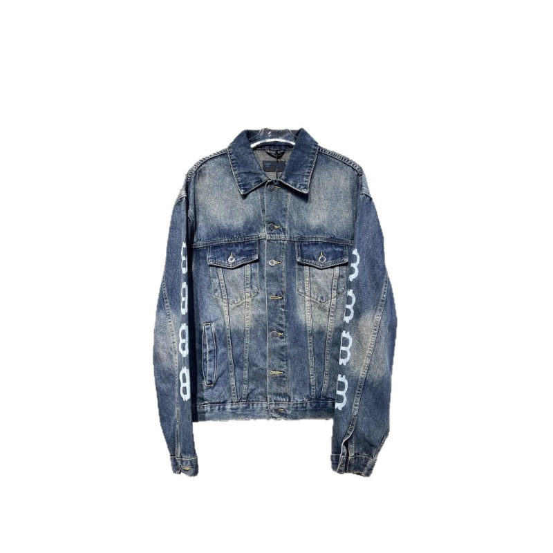 Pamut denim dzseki, laza szabás, reveres gallér, egyrészes gombolás, patch zsebek