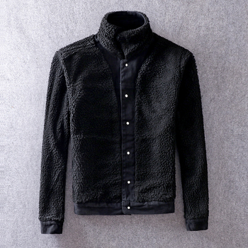 Koreai stílusú farmerdzseki fleece-béléssel, karcsú szabás, gallér, egysoros záródás, téli