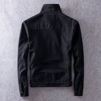 Koreai stílusú farmerdzseki fleece-béléssel, karcsú szabás, gallér, egysoros záródás, téli