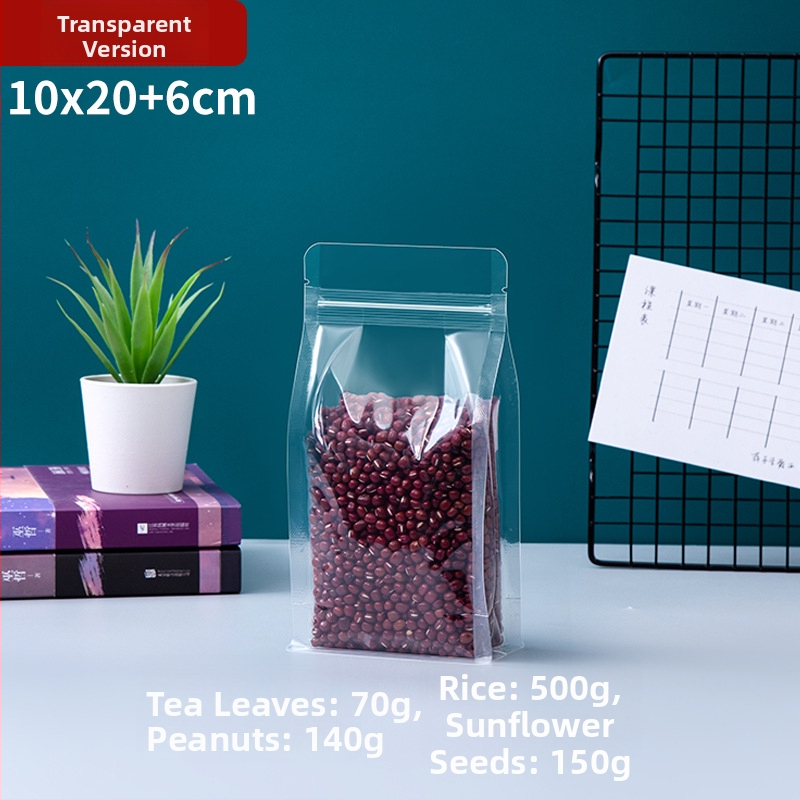 Priehľadný vrecko s ôsmimi stranami uzáveru, stojaci, matný povrch a zips (materiál: PET+PE; potravinárske balenie; dĺžka uzáveru 5–20 cm; licencia Guangdong XK-16-204-11317)