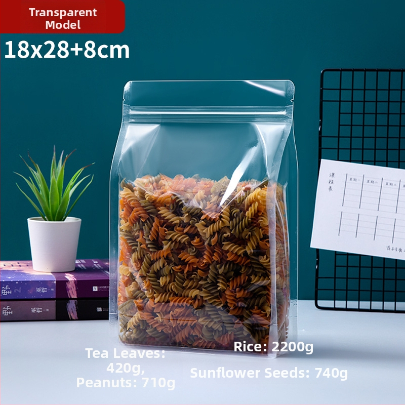 Priehľadný vrecko s ôsmimi stranami uzáveru, stojaci, matný povrch a zips (materiál: PET+PE; potravinárske balenie; dĺžka uzáveru 5–20 cm; licencia Guangdong XK-16-204-11317)