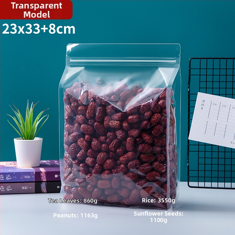 Priehľadný vrecko s ôsmimi stranami uzáveru, stojaci, matný povrch a zips (materiál: PET+PE; potravinárske balenie; dĺžka uzáveru 5–20 cm; licencia Guangdong XK-16-204-11317)