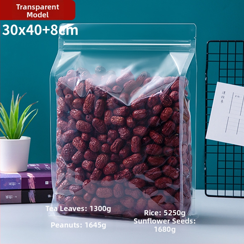 Priehľadný vrecko s ôsmimi stranami uzáveru, stojaci, matný povrch a zips (materiál: PET+PE; potravinárske balenie; dĺžka uzáveru 5–20 cm; licencia Guangdong XK-16-204-11317)