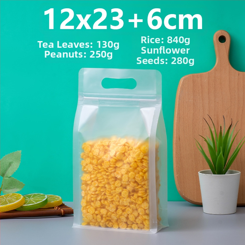 Priehľadný vrecko s ôsmimi stranami uzáveru, stojaci, matný povrch a zips (materiál: PET+PE; potravinárske balenie; dĺžka uzáveru 5–20 cm; licencia Guangdong XK-16-204-11317)