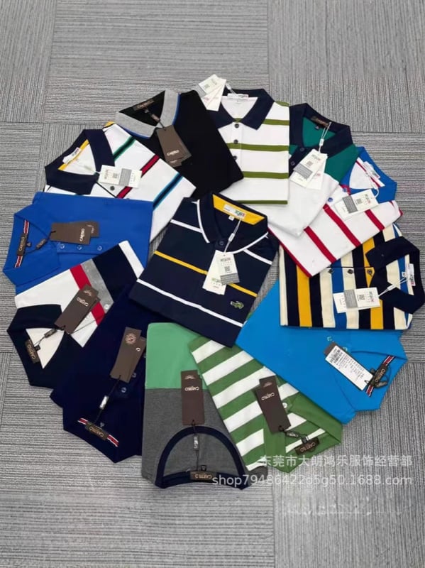 Поло риза с райета, къс ръкав, памук пике, дишаща и влагоотвеждаща