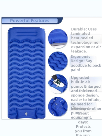 Φορητό TPU φουσκωτό στρώμα κατασκήνωσης, ανθεκτικό στην υγρασία, κατάλληλο για εφήβους και ενήλικες, χειροκίνητη αντλία, 0.85 kg