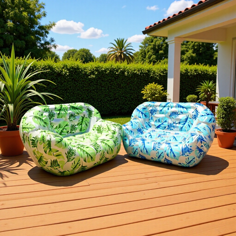 Jingpeng Felfújható kanapé PVC anyaggal és flockolt felülettel felnőtteknek