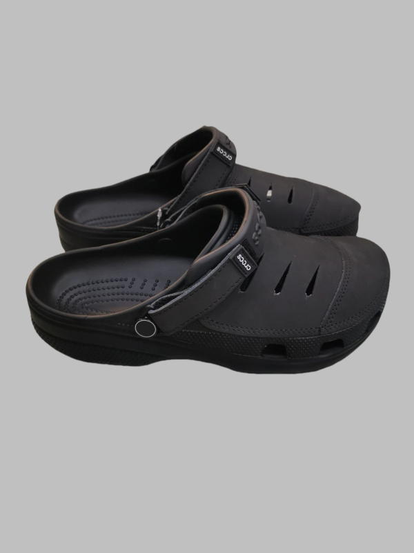 Sandale de plajă pentru bărbați – partea superioară din piele de vită, talpă EVA, închidere Velcro, 3 cm înălțime a călcâiului, respirante și antiderapante