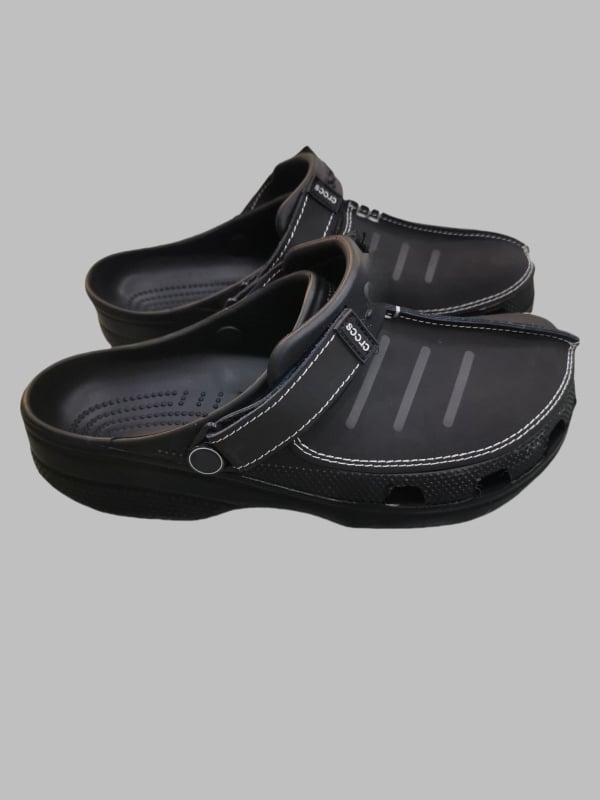 Sandale de plajă pentru bărbați – partea superioară din piele de vită, talpă EVA, închidere Velcro, 3 cm înălțime a călcâiului, respirante și antiderapante