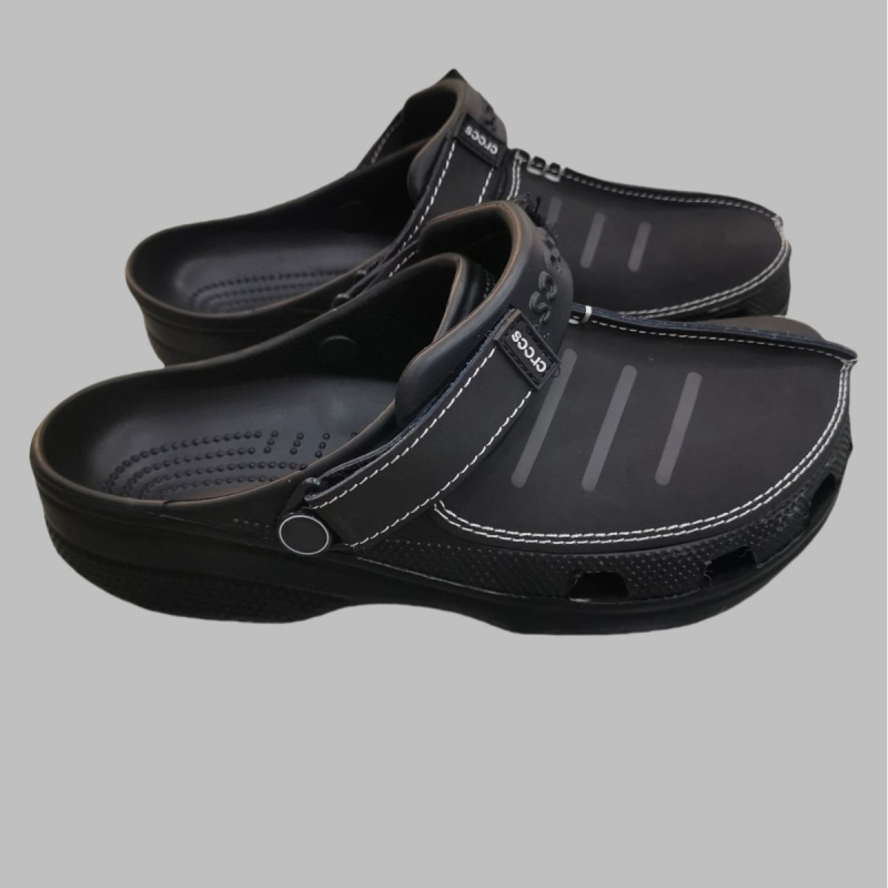 Sandale de plajă pentru bărbați – partea superioară din piele de vită, talpă EVA, închidere Velcro, 3 cm înălțime a călcâiului, respirante și antiderapante