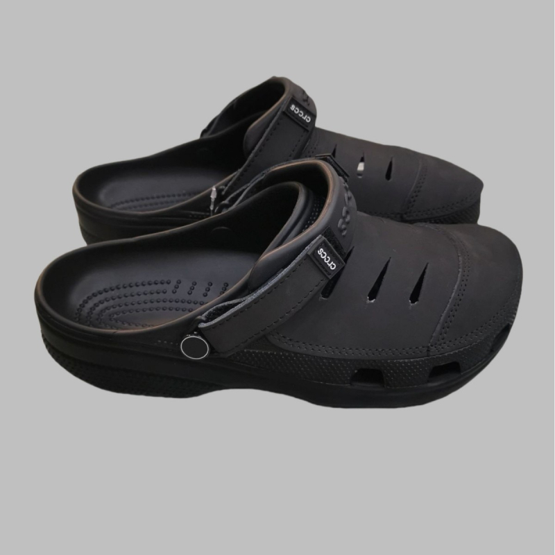 Sandale de plajă pentru bărbați – partea superioară din piele de vită, talpă EVA, închidere Velcro, 3 cm înălțime a călcâiului, respirante și antiderapante