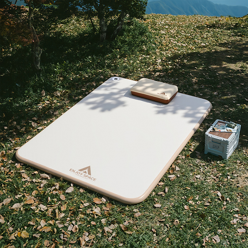 Enjoy space Vanjski kamping zračni madrac – 10 cm PVC četkanom površinom, napuhujući madrac s površinom od kompozitnog platna, nosivost 1000 kg