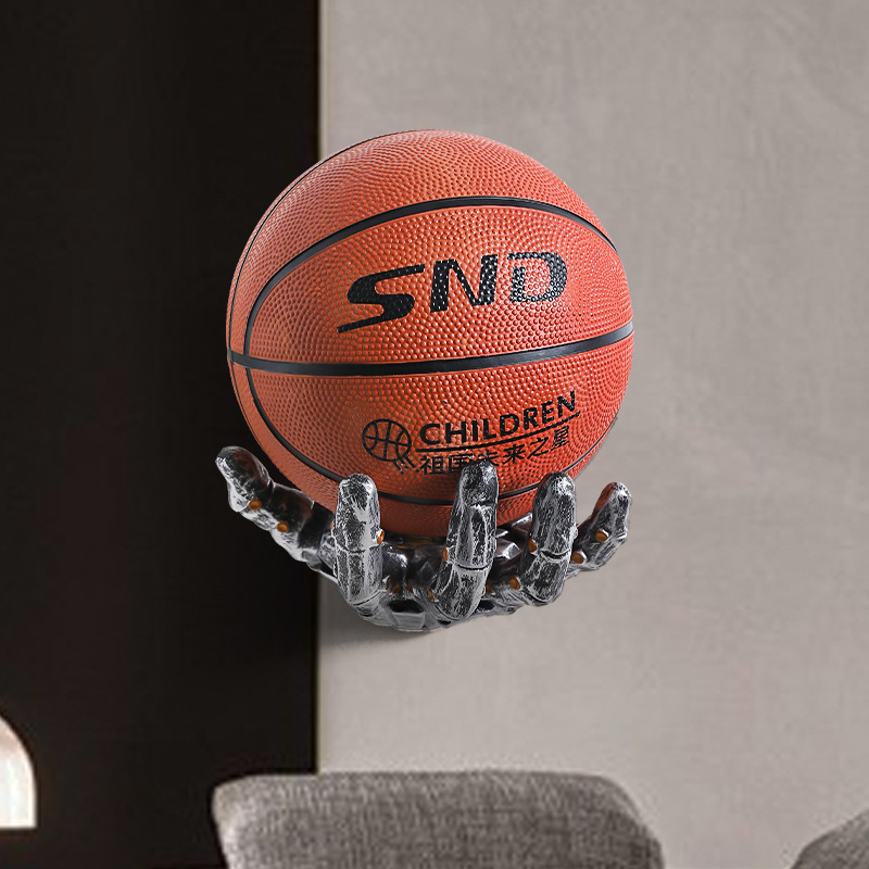 Стенно монтиран полk за съхранение в киберпанк стил за баскетбол, облекло и футбол – винил, полу ръчно и полу-механично изпълнение