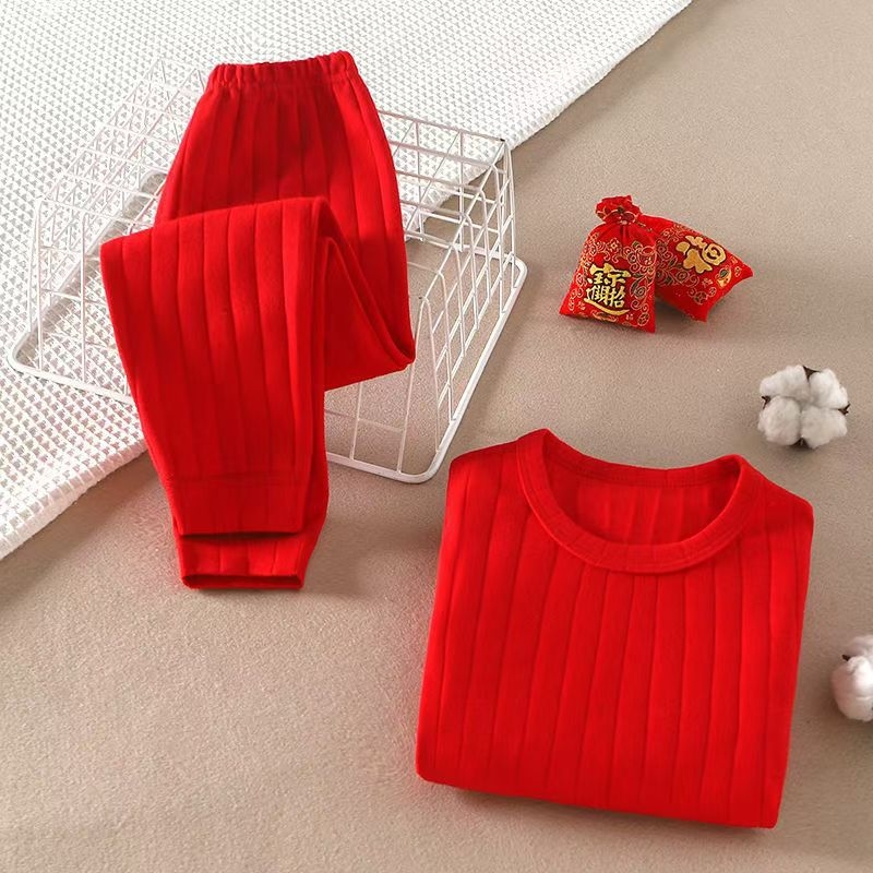 Dječji pamuk pijama set s okruglim izrezom, unisex, za djecu 8+ godina, 96% pamuk, pogodno za zimu, proljeće i jesen