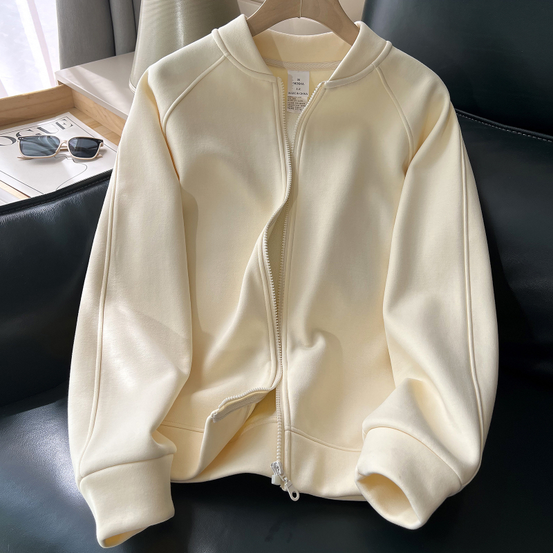 Casual kardigan sa zipom, stojeći ovratnik, raglan rukavi