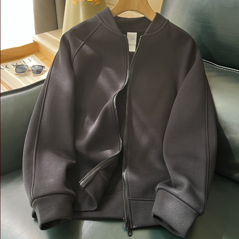 Casual kardigan sa zipom, stojeći ovratnik, raglan rukavi