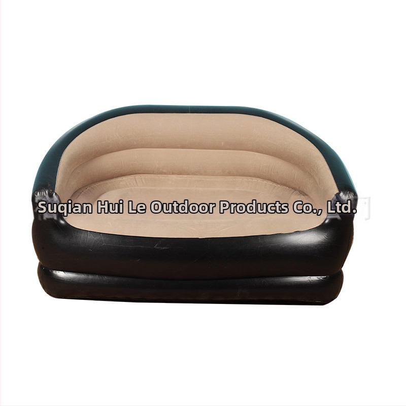 Φουσκωτός καναπές PVC με βελούδινη επιφάνεια για 2 άτομα, κατάλληλος για εσωτερική/εξωτερική χρήση, πτυσσόμενος, πλήρωση με αντλία αέρα, μοντέλο Srsf