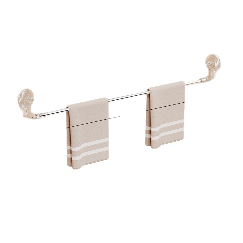 Suport de prosoape fără găuri din oțel inoxidabil, extensibil, cu ventuză și montaj pe perete pentru baie