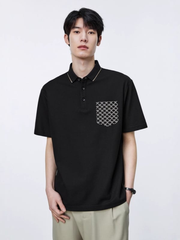 Поло риза за мъже, къс ръкав, дишаща памучна смес, влагоотвеждаща, солиден модел, за лято