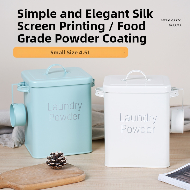 Kovová nádoba na skladovanie obilnín so vzduchotesným vekom a odolnou vlhkosťou, potravinárskej kvality, na ryžu, múku a krmivo pre domáce zvieratá, objem 5–6 L