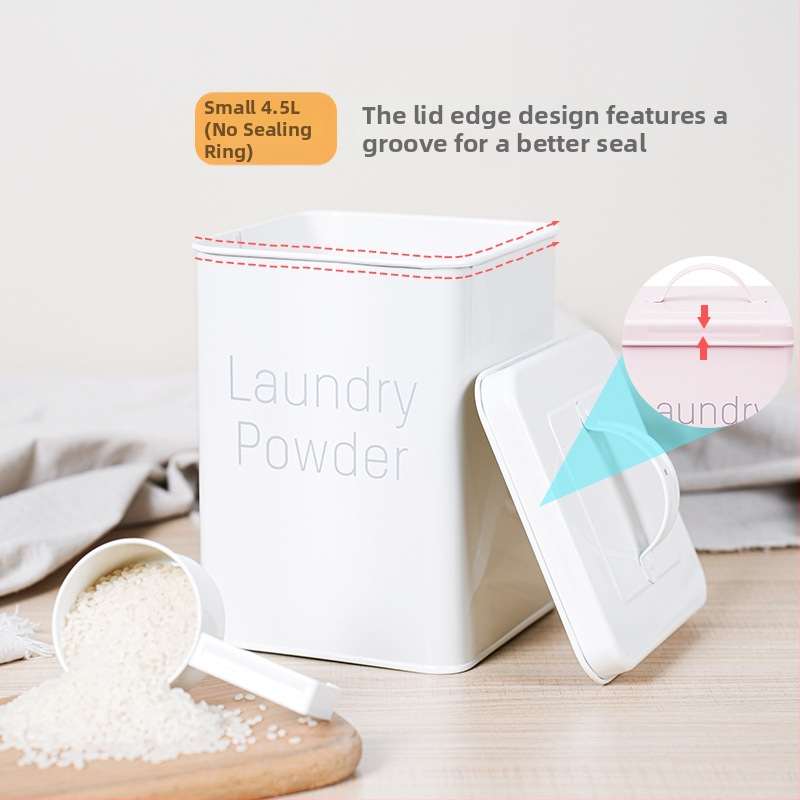 Kovová nádoba na skladovanie obilnín so vzduchotesným vekom a odolnou vlhkosťou, potravinárskej kvality, na ryžu, múku a krmivo pre domáce zvieratá, objem 5–6 L