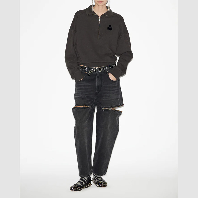 Duks od fleece s flockom, geometrijski uzorak, kapuljača, slobodan kroj, pamuk 95%+