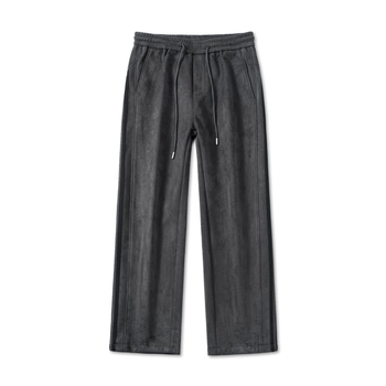 Спортно-ежедневни панталони с три ленти, прав модел, средно висока талия, закопчаване с връзка, полиестер-еластанова смес