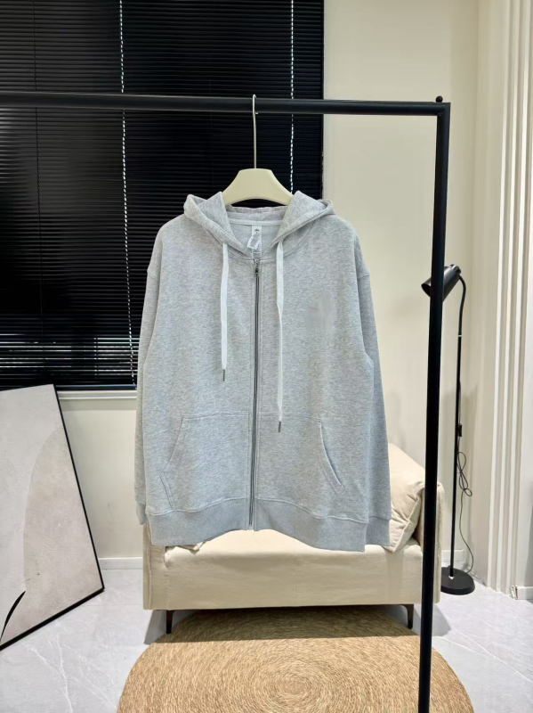Ženski kardigan-sweatshirt s kapuljom i flisom, zatvaračem, srednje duljine