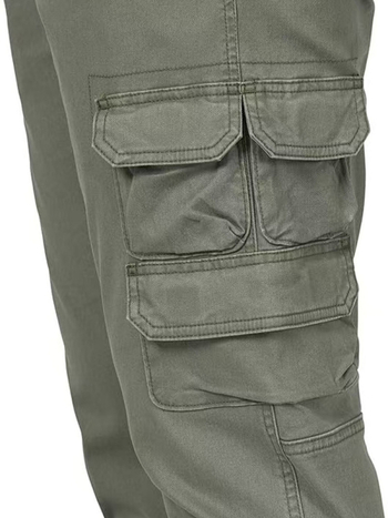 Muške casual cargo hlače, ravni kroj, poliester, zatvarač, više džepova