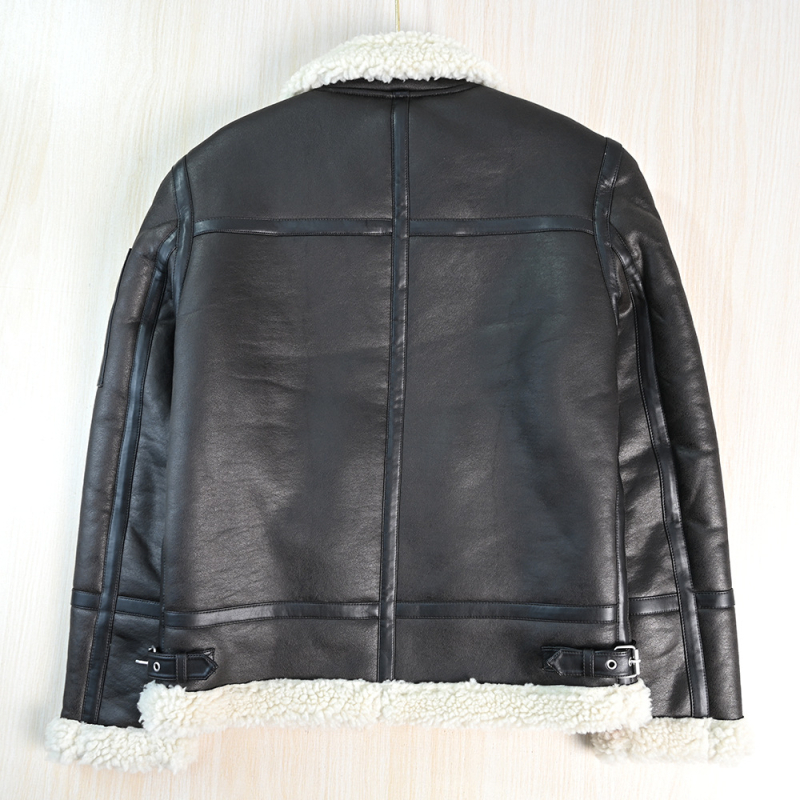 Muška kožna jakna s fleece podstavom, stojeći ovratnik, zatvarač, kratka duljina