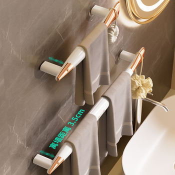 Suport de prosoape pentru baie, montare fără găuri prin ventuză, cu mecanism cu un singur mâner, aspect elegant de lux (Materiale: AS, ABS; Brand: Ai thinking; Ambalare: 80 buc.; Personalizare: Da)