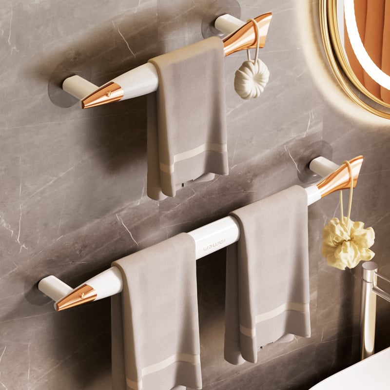 Suport de prosoape pentru baie, montare fără găuri prin ventuză, cu mecanism cu un singur mâner, aspect elegant de lux (Materiale: AS, ABS; Brand: Ai thinking; Ambalare: 80 buc.; Personalizare: Da)