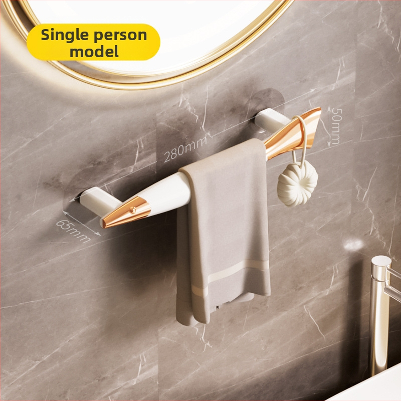 Suport de prosoape pentru baie, montare fără găuri prin ventuză, cu mecanism cu un singur mâner, aspect elegant de lux (Materiale: AS, ABS; Brand: Ai thinking; Ambalare: 80 buc.; Personalizare: Da)