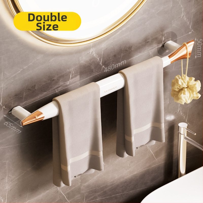 Suport de prosoape pentru baie, montare fără găuri prin ventuză, cu mecanism cu un singur mâner, aspect elegant de lux (Materiale: AS, ABS; Brand: Ai thinking; Ambalare: 80 buc.; Personalizare: Da)