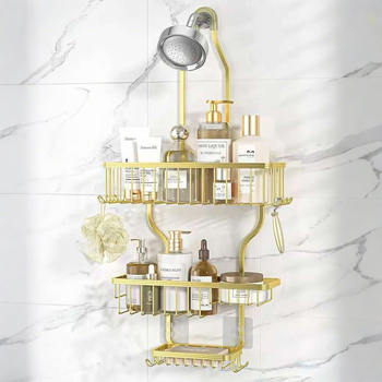 Aluminijski regaľ za kupaonice s 3 razine, moderni minimalistički stil, Baiyi, model Bathroom storage rack-10