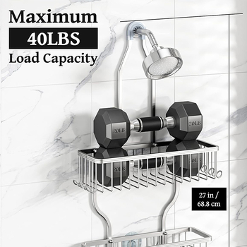 Aluminijski regaľ za kupaonice s 3 razine, moderni minimalistički stil, Baiyi, model Bathroom storage rack-10