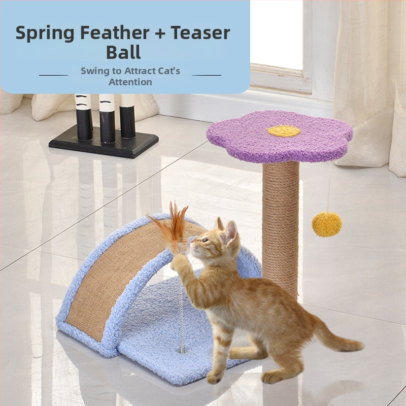 Κάγκελος αναρρίχησης γάτας με βελούδινο υλικό, 1 τεμάχιο σε κουτί, ιδιωτική μάρκα, γλυκό στυλ, σανίδα γρατσουνίσματος