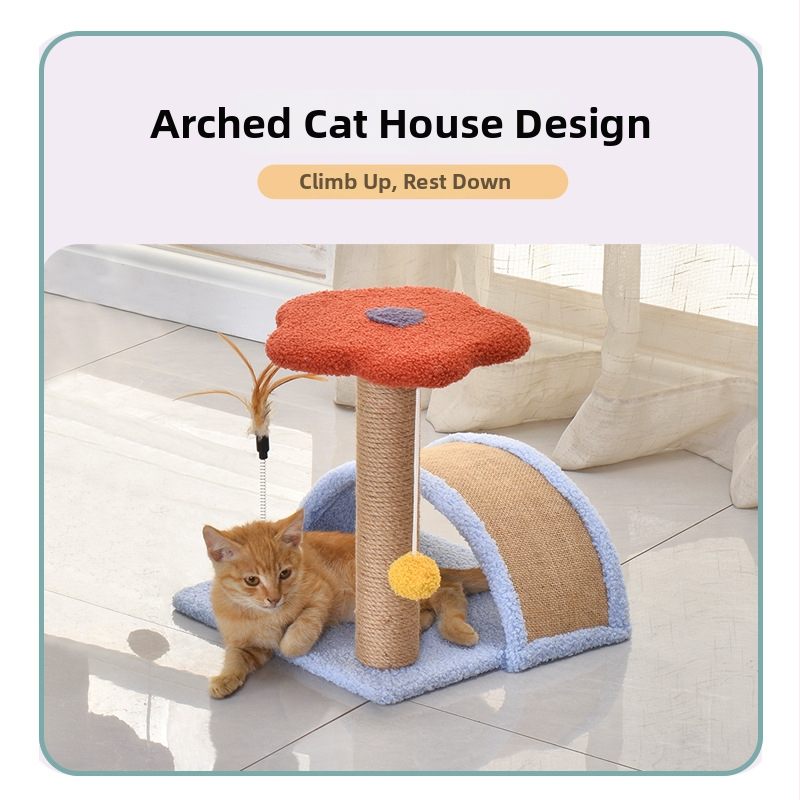 Κάγκελος αναρρίχησης γάτας με βελούδινο υλικό, 1 τεμάχιο σε κουτί, ιδιωτική μάρκα, γλυκό στυλ, σανίδα γρατσουνίσματος