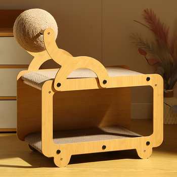 Πίνακας γρατσουνίσματος για γάτες από κυματοειδές χαρτόνι, αγροτικό στυλ, μάρκα Dream Round Luxury, 1 τεμάχιο