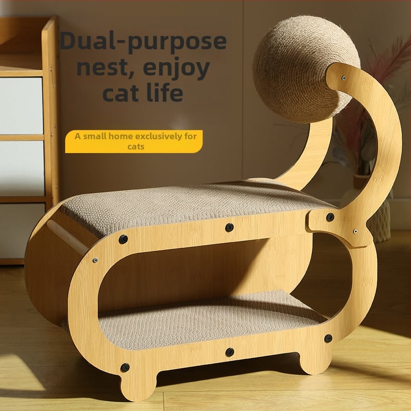 Πίνακας γρατσουνίσματος για γάτες από κυματοειδές χαρτόνι, αγροτικό στυλ, μάρκα Dream Round Luxury, 1 τεμάχιο