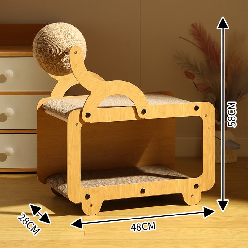 Πίνακας γρατσουνίσματος για γάτες από κυματοειδές χαρτόνι, αγροτικό στυλ, μάρκα Dream Round Luxury, 1 τεμάχιο
