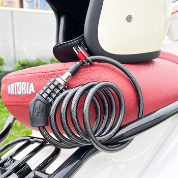 Katanac protiv krađe za motocikl s čeličnim kabelom i kombinacijskim kodom – Model J05, 258 g, za motocikle i električna vozila.